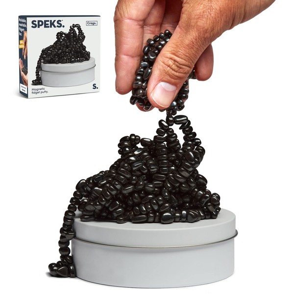 Speks Crags Ferrite Putty, Over 500 Ferrite Stones in a Matte Metal Tin, Seriously Satisfying Fidget Toys for Adults and Desk Toys for Office
