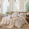 MooMee Striped Duvet Cover Set 100% Washed Cotton Linen Like