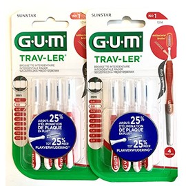 GUM Proxabrush Travler 4 Interdental Brushes Ref: 1314 0.8 mm (2)