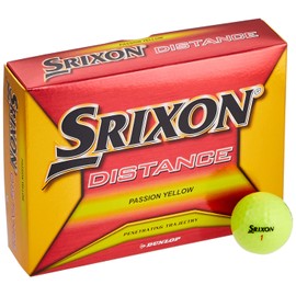 Dunlop SRIXON DISTANCE Golf Balls, 2018 Model, 1 Dozen (12 Pack), Passion Yellow