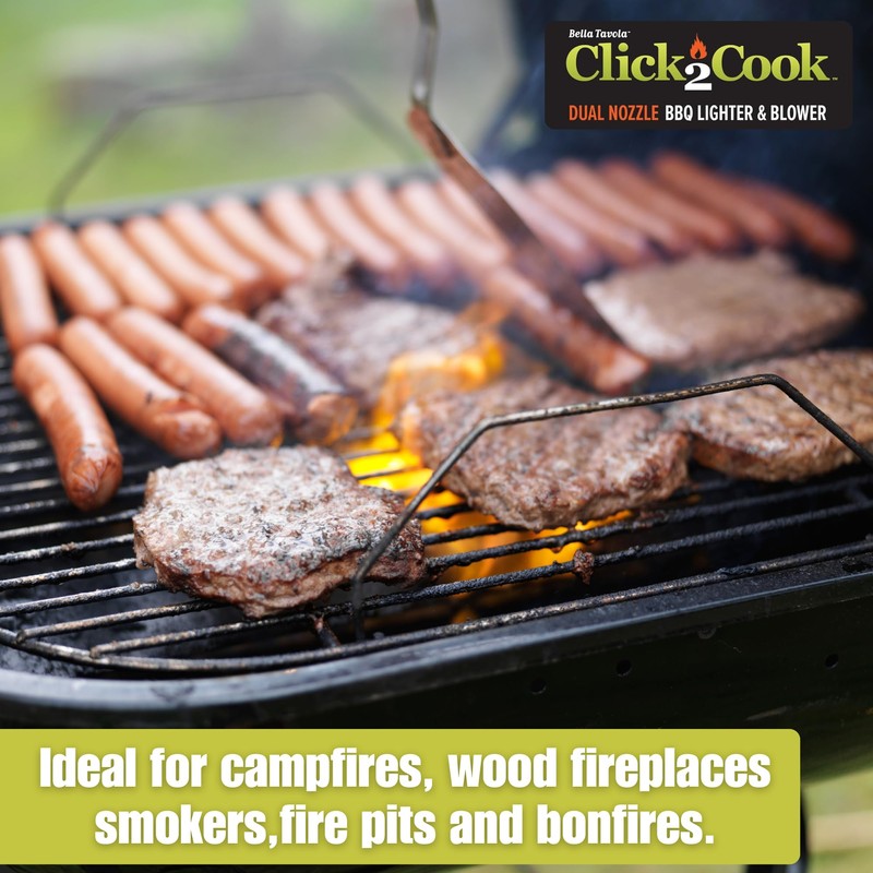 Click2Cook 2-in-1 Dual Nozzle BBQ Lighter & Blower – Refillable