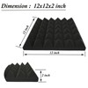MDKOI 24 Pack Pyramid Acoustic Foam, 12''x12''x2'' Black Soundproof Foam