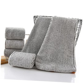 STOBAZA Quick Drying Bamboo Charcoal Hair Towel Cap for Women Super Absorbent Dry Hair Wrap Secure Button Fast Drying Head Wrap Grey and White