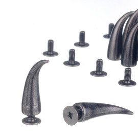 RUBYCA 30 sets 21mm Black Gunmetal Cat Claw Studs and Spikes Metal Screw Back Leather-craft DIY