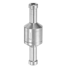 uxcell 6mm (1/4") Fuel Check Valve, Non-Return One Way Hose Check Valve, Aluminum Alloy Control Accessories for Petrol, Diesel, Gas, Oil, Air, Water, Silver