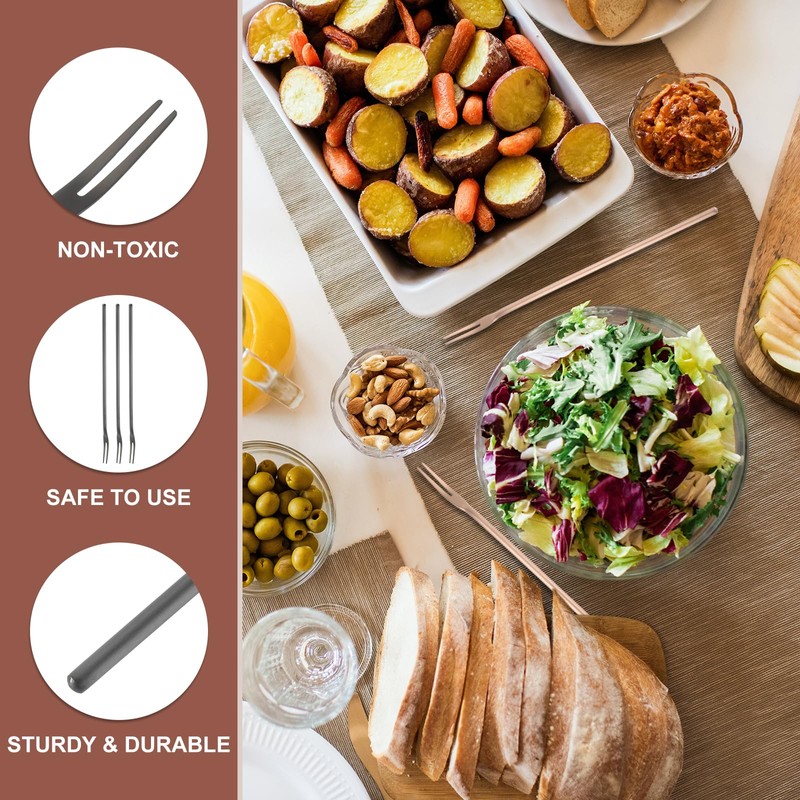 sourcing map 4 Pcs Pickle Fork, 8.6 Inch Olive Fork
