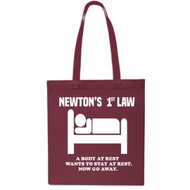 Daytripper Newton's 1st Law A Body At Rest Wants To Stay At Rest Tote Shopping Gym Beach Bag 42cm x38cm, 10 litres-Maroon