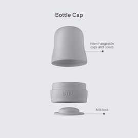 BIBS Bottle Lid Set - BPA Free. Dishwasher Safe. Includes Lid. Milk Cap and Screw Cap - Compatible with BIBS Bottles (sold separately) - Mauve