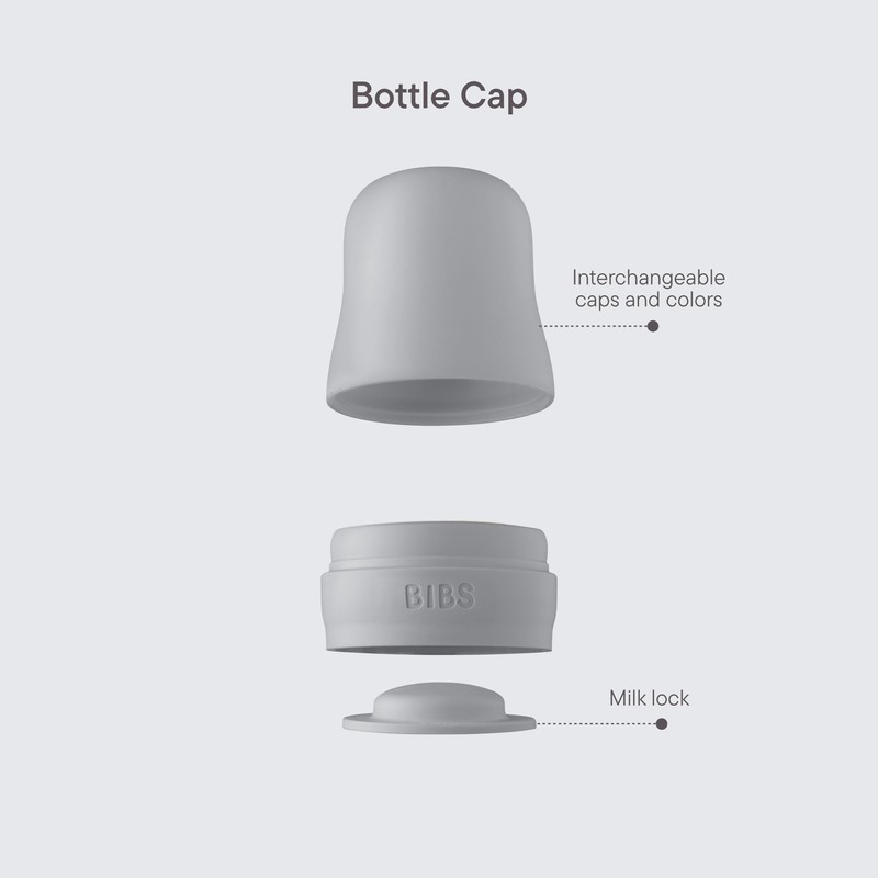 BIBS Bottle Lid Set - BPA Free. Dishwasher Safe. Includes