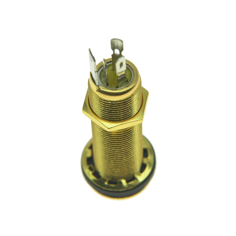 KAISH Stereo Copper Guitar Bass Barrel Jack Cylinder Input/Output Jacks