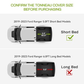 AUTOSAVER88 Bed Mat Compatible with 2019-2023 Ford Ranger SuperCrew Cab 5Ft Short Bed, Pickup Truck Bed Liner for Ford Ranger Accessories, All Weather Protection Accessories Truck Bed Mats Bed Liners