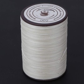 Zerodis 0,45 Mm 160 M/Rollo Cordón de Cera para Costura de Cuero, Cordón de Hilo Encerado de Poliéster para Bricolaje Artesanal de Cuero Y Fabricación de Joyas Hilo de Coser de Cuero de Buena(Beige)
