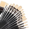 COOZEE Natural Bristle Brush Set, 15 Pieces Long Handled Brush
