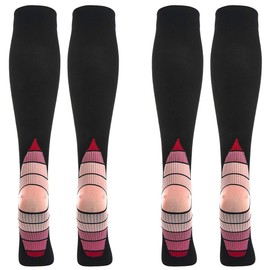 Weekend Peninsula 2 Pairs of Compression Stockings, Knee Socks, Support Stockings, Running Socks for Men and Women, Sports, Running, Flight, Travel, Pregnancy, Medical Compression Socks, pink