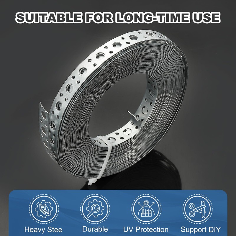 PATIKIL Galvanized Pipe Strap, 0.47 Inch x 33 FT 0.6mm