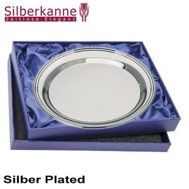 Silver Jug Bremen Tray Round 21.5 cm Premium Silver Plated Elegant Silver-Plated in Top Workmanship Ready to Give as a Gift with Stylish Gift Packaging