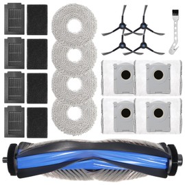 DianSung Replacement Part for Ecovacs Deebot T50 Max Pro Omni,T50 Max Omni Vacuum Cleaner,1 Roller Brush + 4 Mop Pad + 4 Dust Bag + 4 Side Brushes + 4 Filter