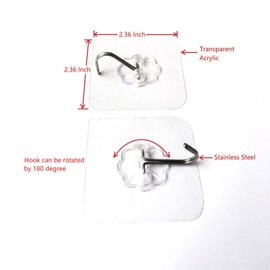 Adhesive Hooks 16 Pack, Hooks Adhesive for Hanging, Wall Hooks Sturdy Heavy Duty for Kitchen Bathroom Living Room Closet