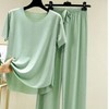 Unisex Summer Pajama & Loungewear Set: Breathable Cool Top & Shorts for Couples Cooling Men's Gray