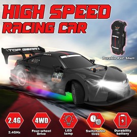 Sakeye RC Drift Car, Drifting RC Cars 1/16 Remote Control Cars with Colorful Light 2.4GHz 4WD High Speed Racing Vehicle Fast Remote Control Drifting Car Sport Toy Cars for Adults Boys Girls Kids