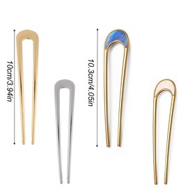 8Pcs U Shaped Hair Pins - Metal Alloy French Twist Bun Pins, Hair Fork for Women, Thick & Thin Hairstyles Accessories