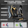 HOFFREE Gaming Chair with Massage Lumbar Support Leather High Back