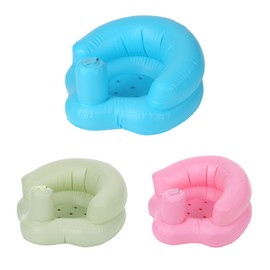 Inflatable Baby Chair Portable Kids Sofa Safety Training seat Pushchair for Playing Bathing Floor Beach Poolside PVC Pink