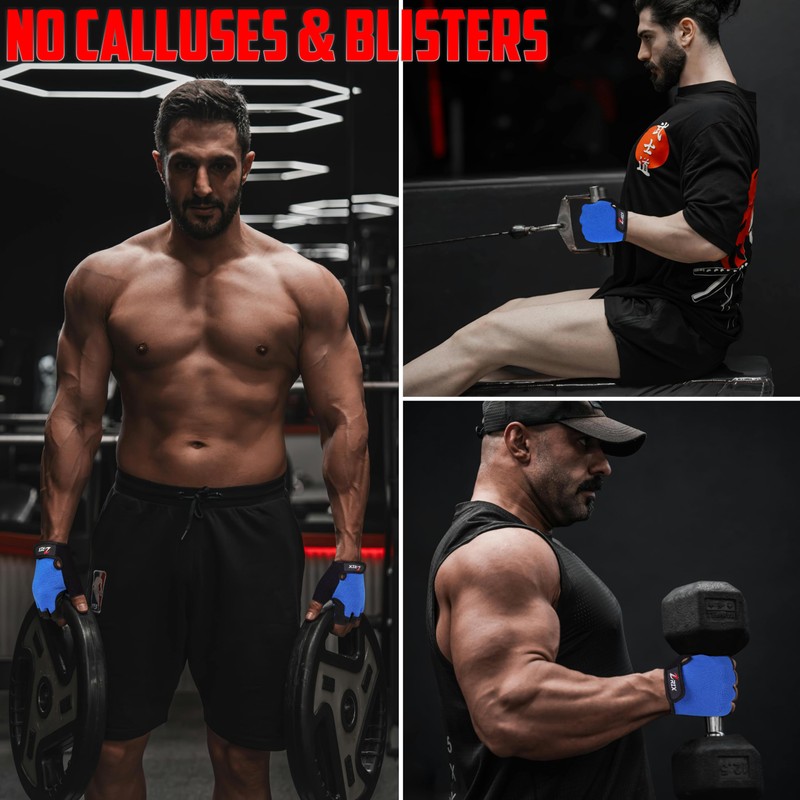 ZRIX Gym Gloves (Blue, Small)