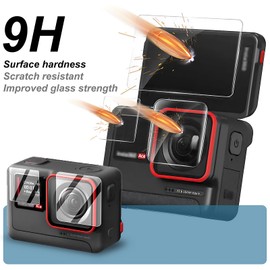 Cage for Insta 360 Ace Frame Accessories, Protective Housing Shell with Tempering Glass Lens Case