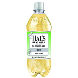 Hal's New York Diet Ginger Ale, Naturally Flavored from Real Ginger, No High Fructose Corn Syrup, 20 Fl Oz (Pack of 24)