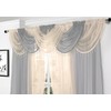 Silver Voile Curtain Swag with Crystal Beaded Trim by Supplied