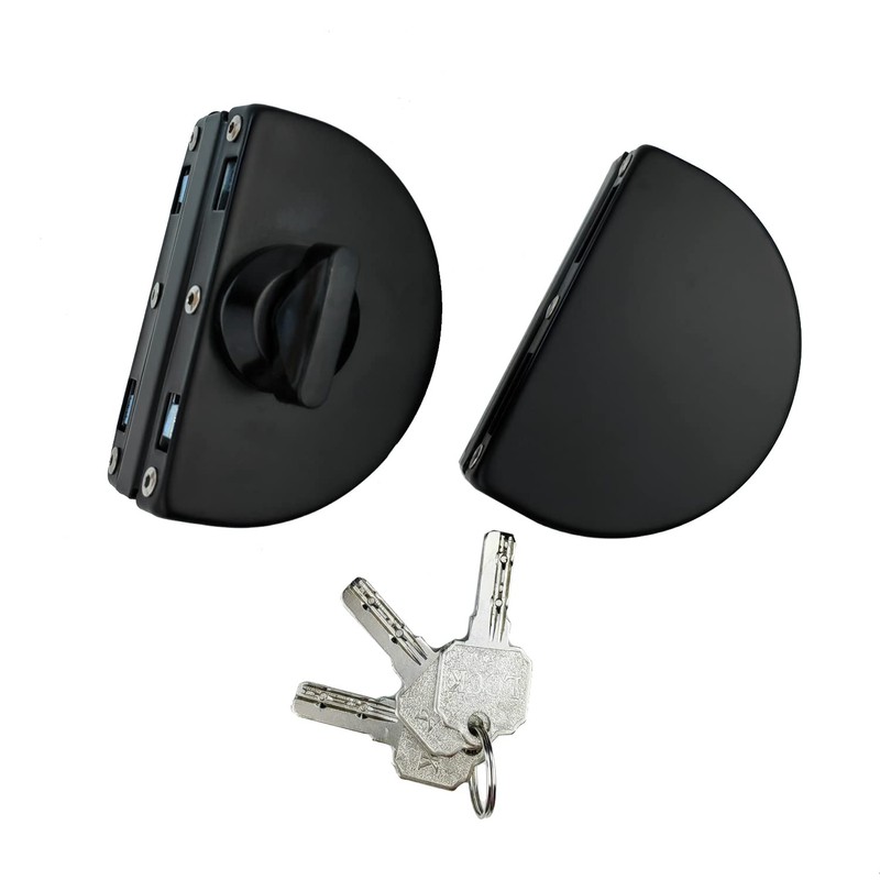 Qrity Stainless Steel Glass Door Lock with Key Open/Close for