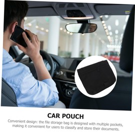 PACKOVE Car File Storage Pouch Multi-pocket Portable Organizer for Manuals and Registration Cards Sleek Design for Easy Access under Compartment for Automotive Owners
