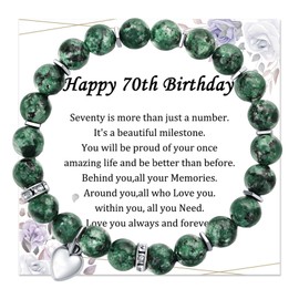70th Birthday Gifts for Women-Bracelets for Womens, 60th Birthday Green Bracelets Adjustable Ladies Bracelets Birthday Presents Gifts for Mum Mum Christmas Gifts 70th Birthday Gift Ideas Mum Gifts