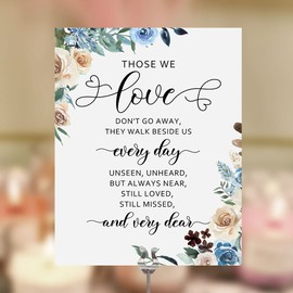 Those We Love Don't Go Away, Memorial Sign, Wedding Sign, Remembrance Sign, They Walk Beside Us Everyday, Sympathy Gift, 8x10inch Unframed