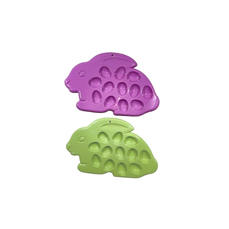 Easter Egg Holder Bunny Plate Set 2 Hold 24 Eggs