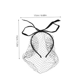 FRCOLOR Vintage Black Veil Fascinator Headband with Mesh Design Elegant Bridal Hair Accessory for Banquets Comfortable Stylish Headdress for Women