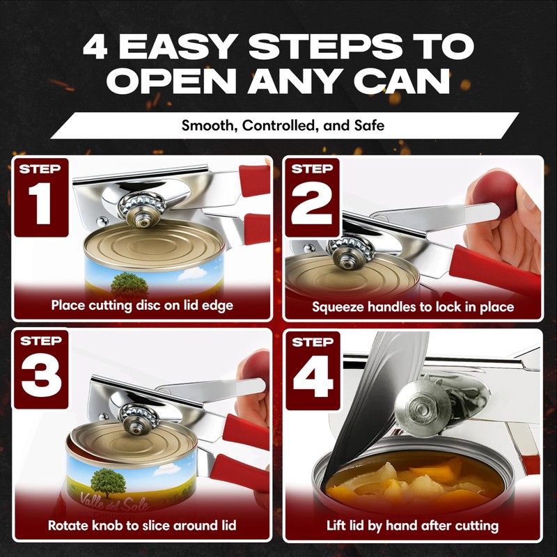 Chef Master Commercial Can Opener Heavy Duty - Manual Hand