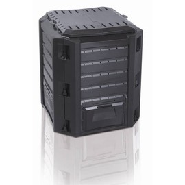 Compogreen Composter 380 Litre Capacity with Two Openings for Filling and Removing - Black