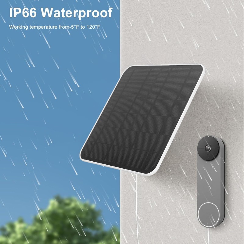 Solar Panel for Nest Doorbell, for Ring Video Doorbell 2/3,