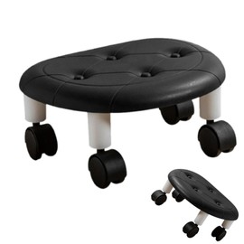 Rolling Stool, Stool with Wheels Rolling Stools Low Stool Low Rolling Stool Round Rolling Low Stool Roller Short Stools for Home (Black)