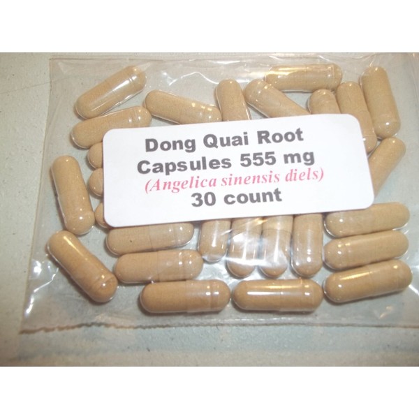Dong Quai Root Powder Capsules (Angelica sinensis) 555 mg.  30 count