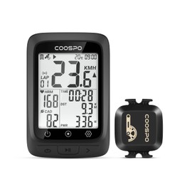 COOSPO BC107 Cycle Computer GPS Cyclocomputer Wireless Bicycle Speedometer Bluetooth5.0&ANT+ Compatible with Speed/Cadence Sensor Included for Bicycle/Road Bike