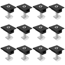 Copgge 12 Pack Solar Panel Middle Clamp Aluminium 30mm Solar Roof Mounting Brackets Solar Panel Bracket Solar Mid Clamp Solar Panel Mounting Hardware Kit PV Mounting System(30mm Pack of 12 Black)