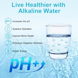 VIPHASES Alkaline Water Filters Replacement, Enhance PH & Add Beneficial Minerals, 6-Stage Filtration System for Zero Filter Pitchers and Dispensers, Reduce Chlorine not Reduce TDS, 4-Pack