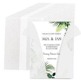 Sukh Pre-Folded Vellum Paper - 50 PCS Pre-Folded Vellum Jackets For 5x7 Invitation tissue paper inserts Translucent Vellum Paper Wraps for Wedding Invitation Vellum Envelope Acrylic Invitation Wraps
