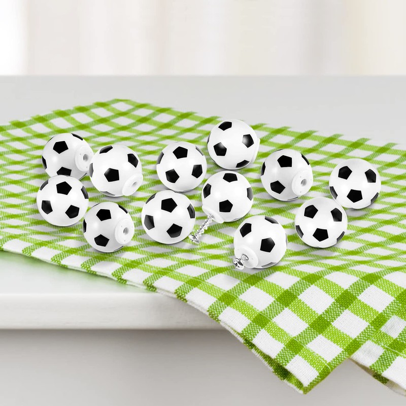 MABAHON 12Pcs Football knobs Handles Soccer Knobs Drawer Knobs Kids