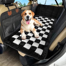 Dog Car Bed Mat, Non-Slip Backseat Extender Pet Blanket, Plaid Dog Bed for SUVs, Sedans & Trucks, Chew-Resistant Travel Pad for Dogs, Easy Clean & Scratch-Proof & Comfort (56"x28.7")