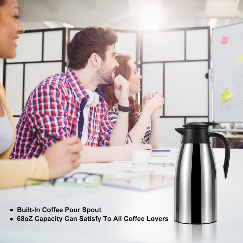 70oz Updated Thermal Stainless Steel Carafe for Hot Coffee &