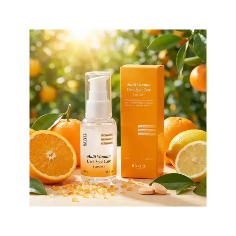 Raviel 고농축 비타C 3일 기미잡티이별 미백톤업 멀티비타민 세럼 50ml High-Concentration